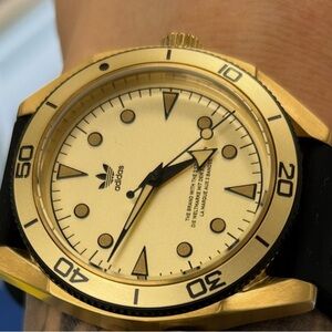 Adidas Gold Black Swim Watch Luxurious 42mm Water Resistant